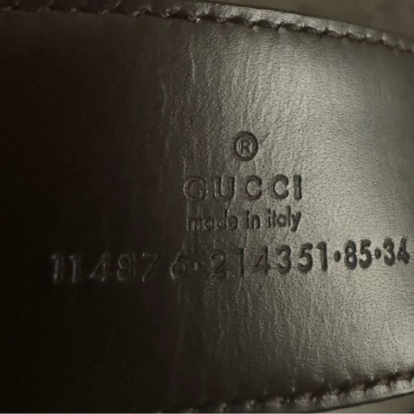 100% Authentic Gucci Silver GG Buckle Canvas Belt LIKE NEW - Picture 7 of 8